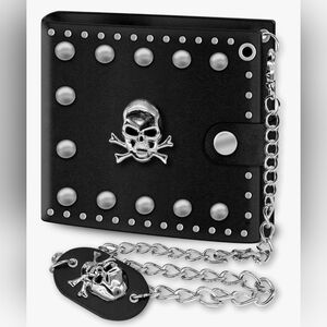 Skull Wallet Leather With Chain